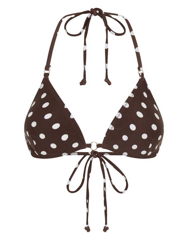 Vacay Swimwear - Palma Top Chocolate Polka