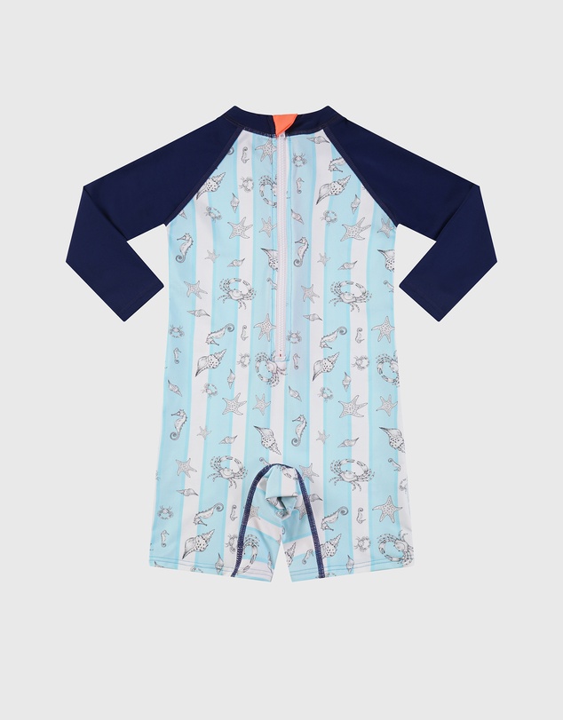 Aqua Blu Kids - Mariner Long Sleeve Sunsuit - Babies