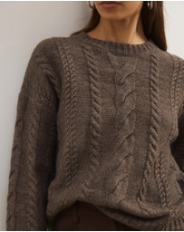 Atmos&Here - Drew Oversized Textured Cable Knit Jumper