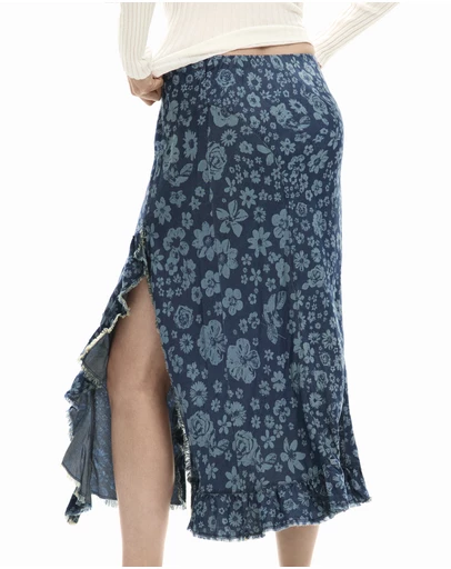 Desigual - Denim ruffle skirt