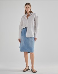 DRICOPER DENIM - Tilbury White Oatmeal Stripe Shirt