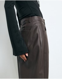 AERE - Sienna PU Barrel Leg Pants