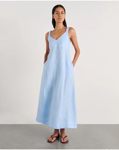 Jag - Sara Linen Midi Dress