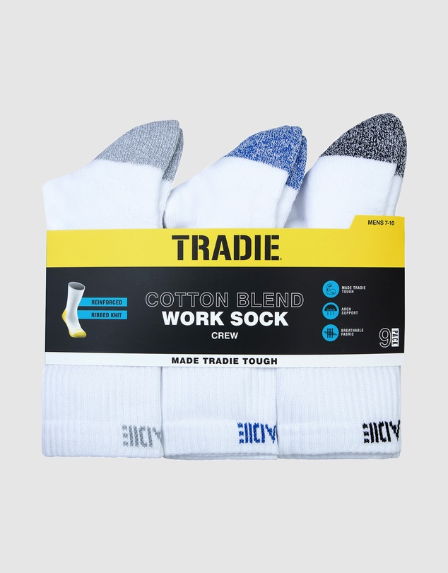 TRADIE - 9pk Cotton Blend Work Sock