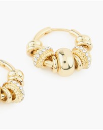 Lovisa - Gold Plated Diamante Rondell Hoop Earrings