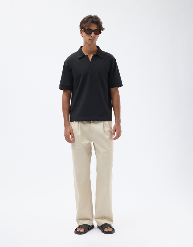 AERE - Open Collar Jersey Polo