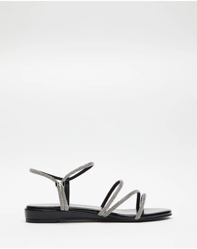 Holster - Viva Strappy Low Wedge - Black - Women's