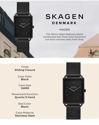 Skagen - Hagen Black Analogue Watch
