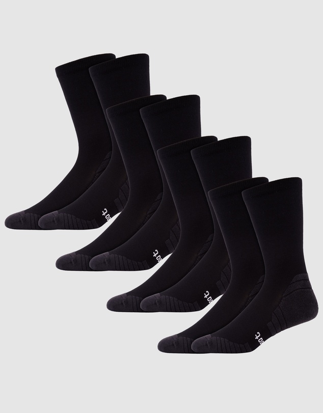 Pussyfoot - 4 Pack Sport Running Crew Socks – Compression & Coolmax