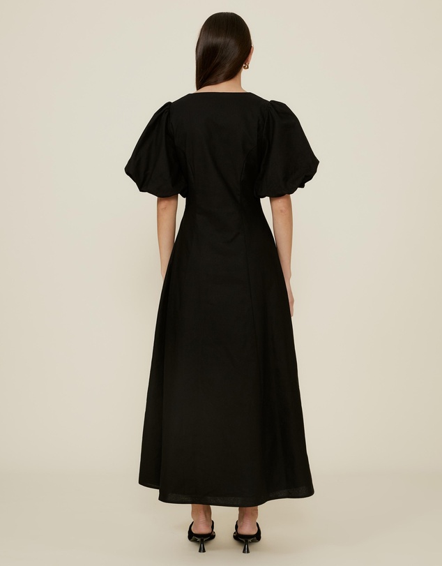 The Fated - Puff Sleeve Midi Dress