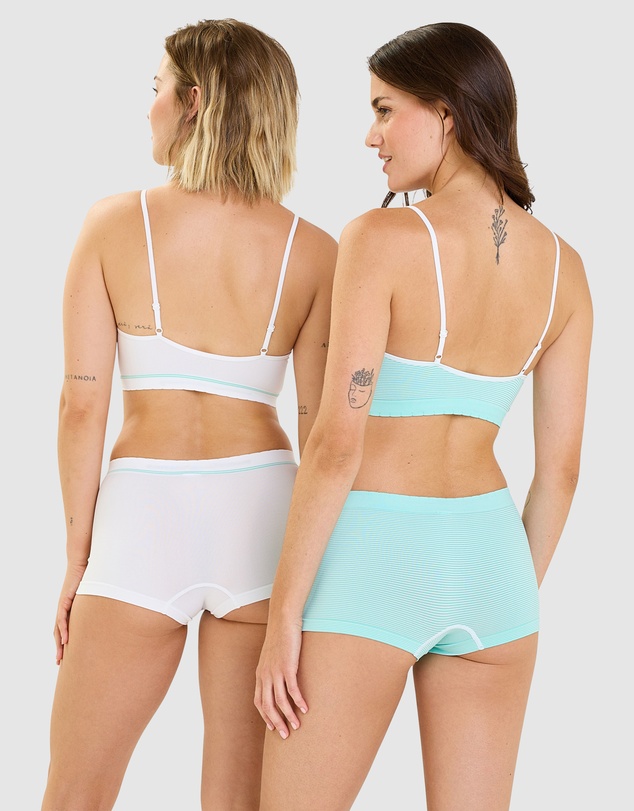 Billet Doux - Zen Attitude Crop Top Style Wirefree Bralette - 2 Pack