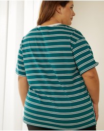 Atmos&Here Curvy - Frankie Striped Relaxed Tee