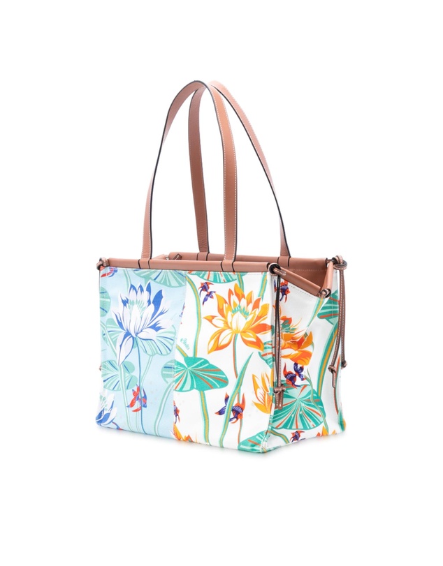 Loewe - Pre-Loved Paulas Ibiza Small Canvas Waterlily Print Cushion Tote