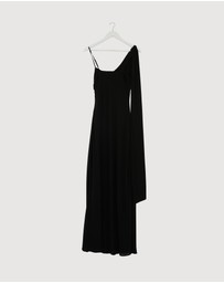 Revibe - Repaired CHANCERY Elly Asymmetric Draped Cowl Maxi Dress - AU 8