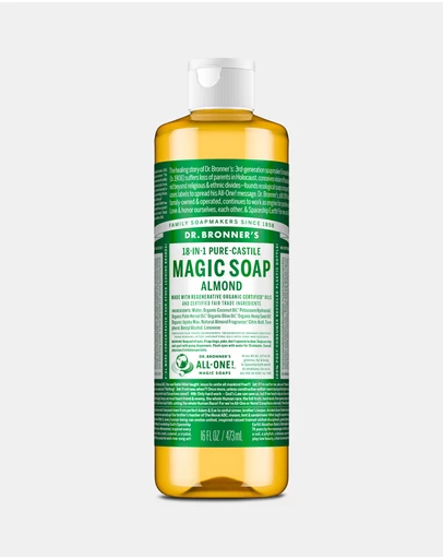 Dr Bronner's - Pure Liquid Castile Soap - Almond 473ml