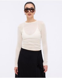 Minima Esenciales - Haze Semi Sheer Knit Top
