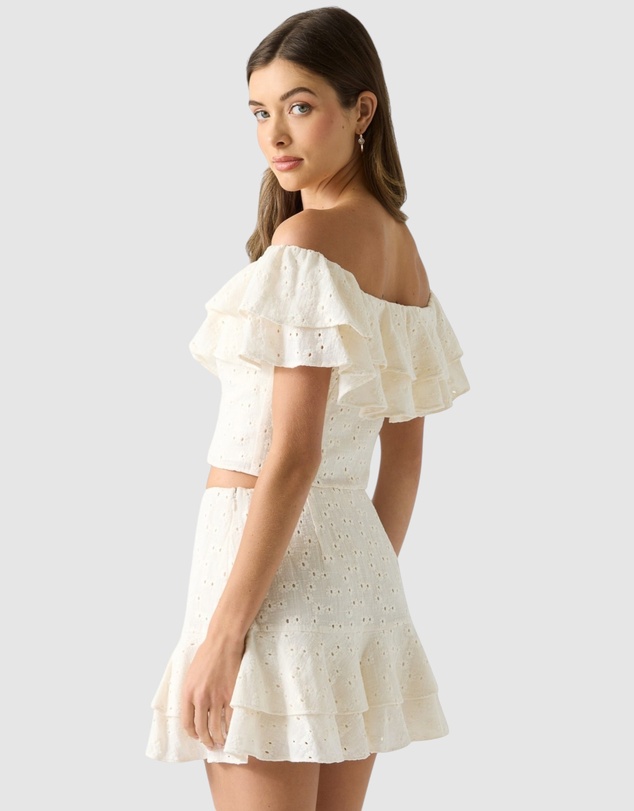 GUESS - Sade Ruffle Off Shoulder Top