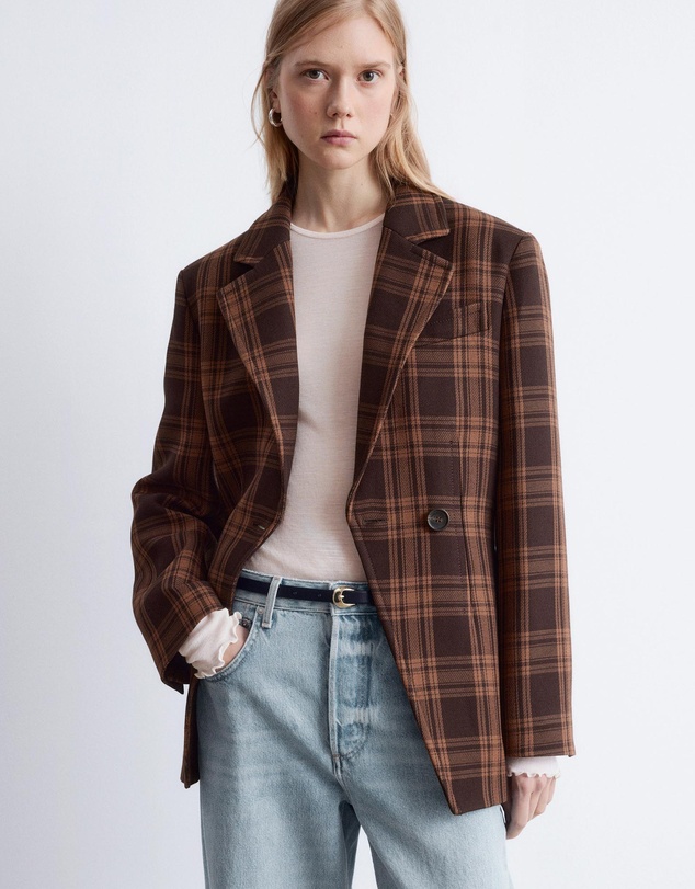 & Other Stories - Asymmetric Fitted Shoulder-Pad Blazer