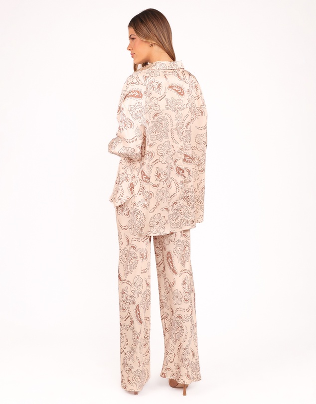 Petal & Pup - Rosalie Satin Pant - Brown Paisley