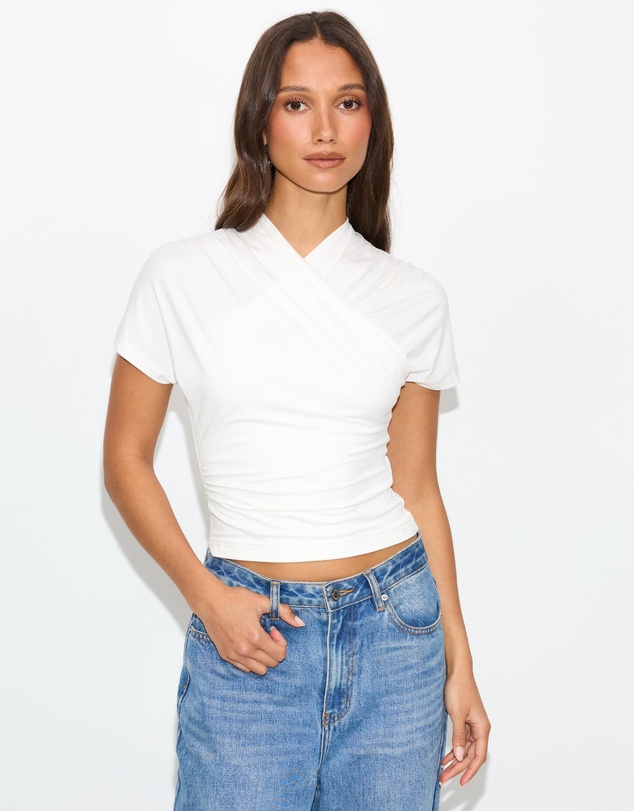 Dazie - Sylvie Jersey Cross Over Top