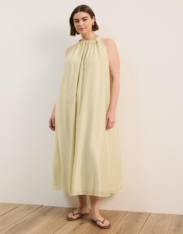 Atmos&Here Curvy - Paloma Voile Cut Away Tie Midi Dress