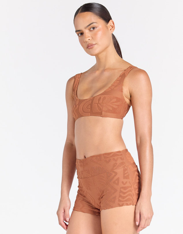 Poolside Paradiso - Mai Tai Surf Bikini Bottom - Cinnamon