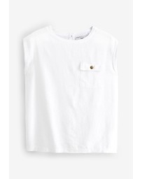 NEXT - Linen Blend Summer Front Pocket Top