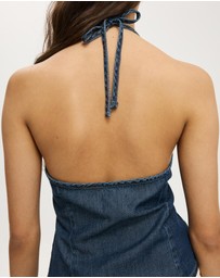 Cotton On - Sloan Lightweight Denim Halter Top