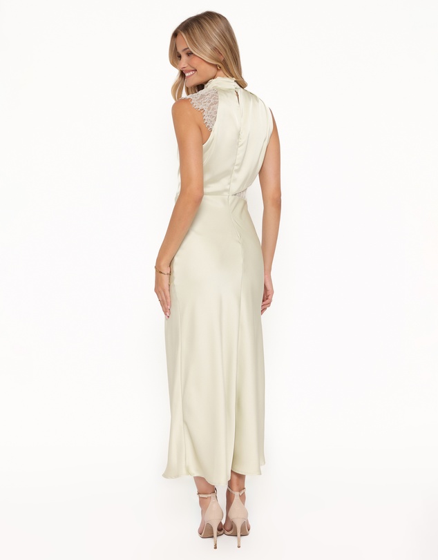 Petal & Pup - Anabelle Halter Neck Lace Maxi Dress - Sage Green