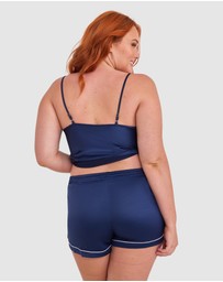 Bras N Things - Liquid Satin Shorts - Navy
