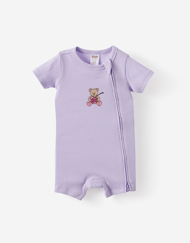 Cotton On Kids - Growie Short Sleeve Zip Romper