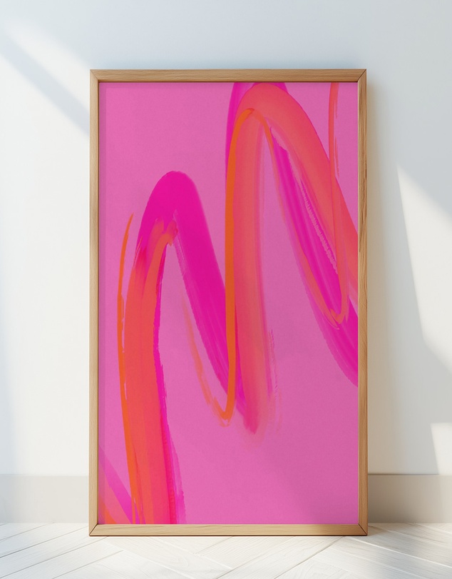 Olive et Oriel - Pinkwave No 7 by Treechild Art Print