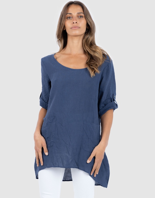 CAMIXA - Federica Linen Tunic Top
