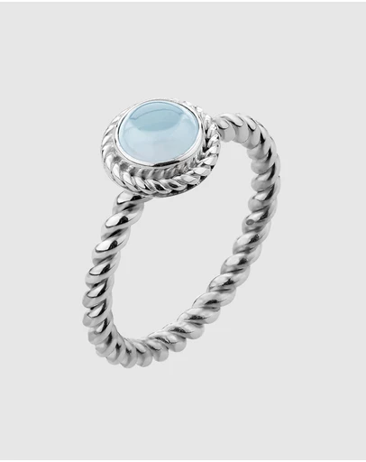 Elli Jewelry - Ring Aquamarine Birthstone March 925 Sterling Silver