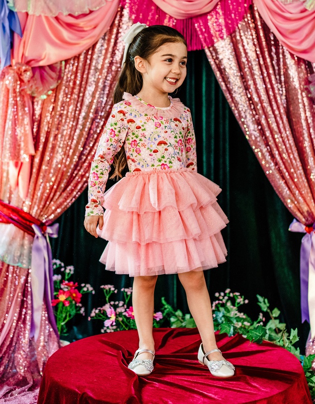 Fleur Harris - 'Toadstool' Rosy Tutu Dress in Apricot