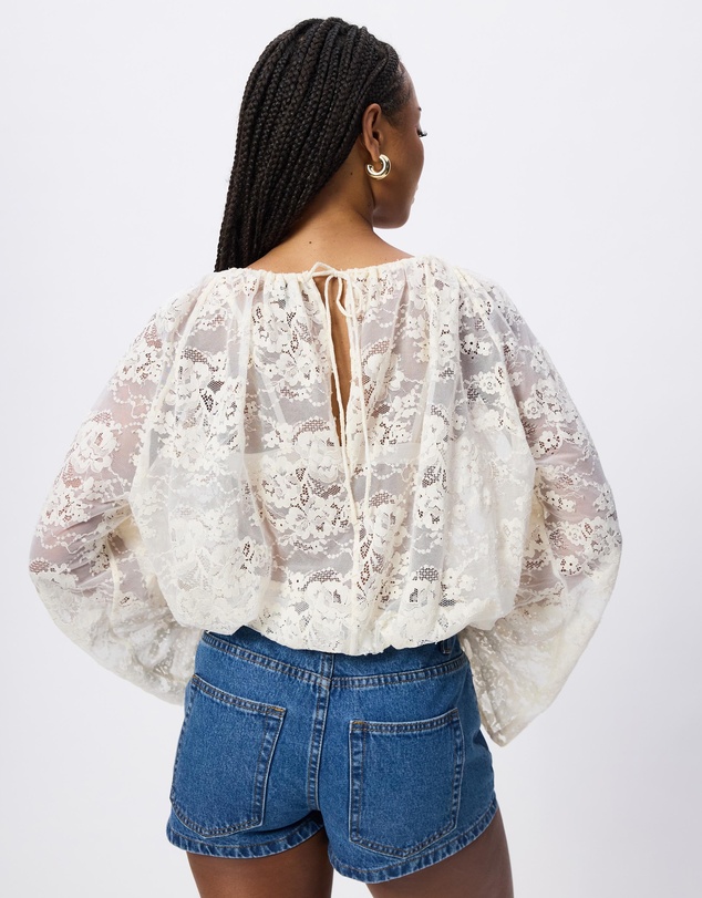 & Other Stories - Gathered Lace Blouse