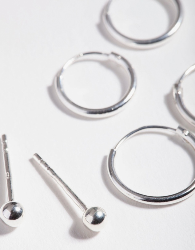 Lovisa - Sterling Silver Ball & Hoop Earring Pack