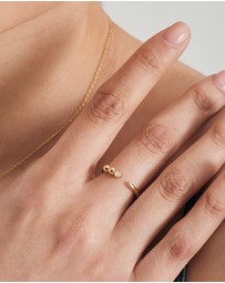 Ania Haie - Ania Haie Gold Orb Rose Quartz Adjustable Ring