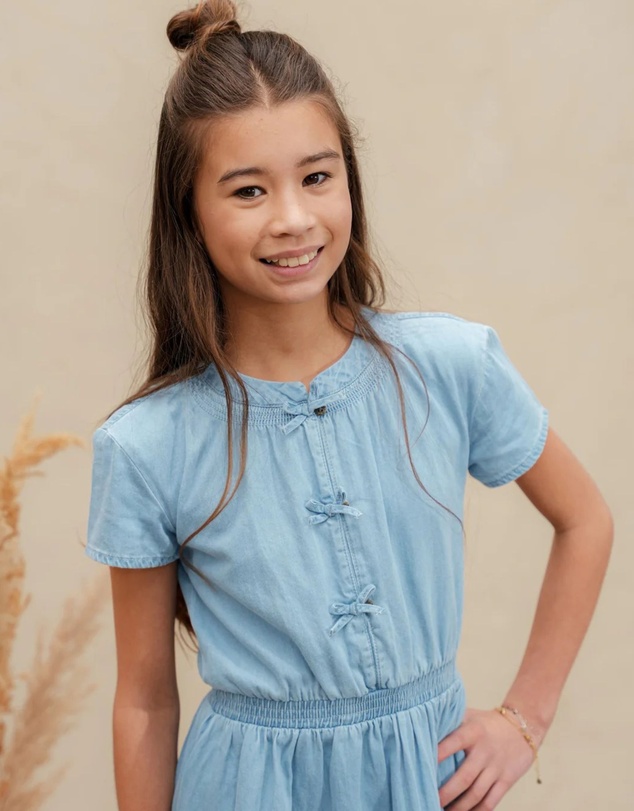 Like FLO - Mel Light Denim Dress - Kids-Teens
