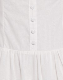 Petal & Pup - Evie Button Front Maxi Dress - White