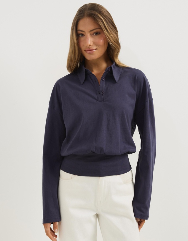 Atmos&Here - Averin Long Sleeve Fitted Waist Top