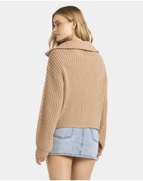 Billabong - Womens Sun Zippy V-Neck Sweatshirt
