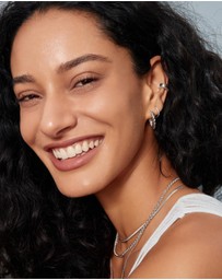 Ania Haie - Ania Haie Silver Twisted Huggie Hoop Earrings