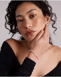 Michael Hill - Half Cultured Freshwater Pearl Half Paperclip Chain Bracelet in Sterling Silver