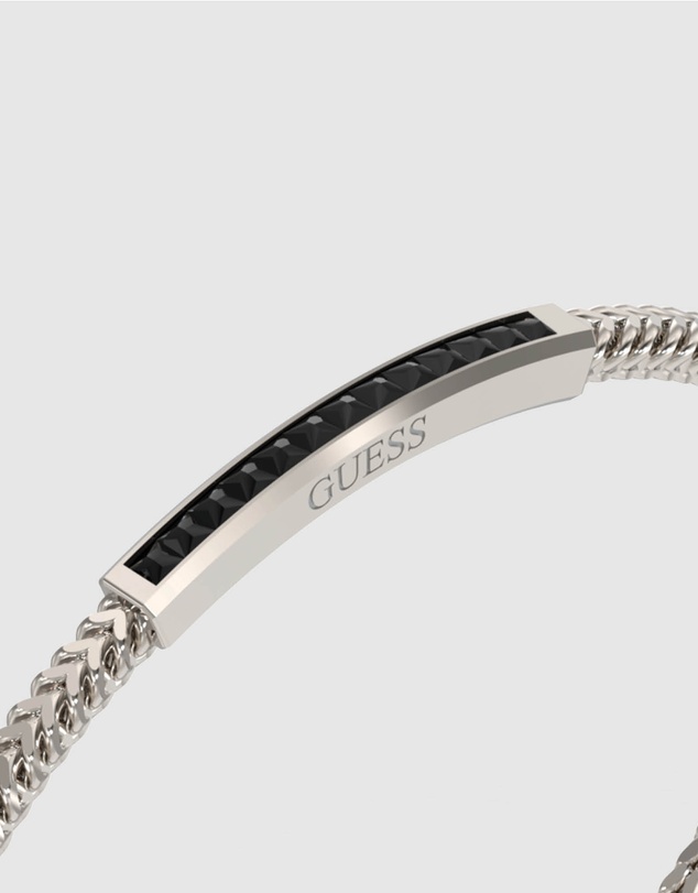 GUESS - Silver-Tone Guess Noir Bracelet