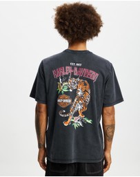 Harley-Davidson - SS VJ FB Tiger Print Tee - ICONIC EXCLUSIVE