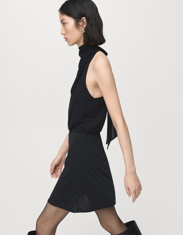 M.N.G - Halter-Neck Dress With Bow