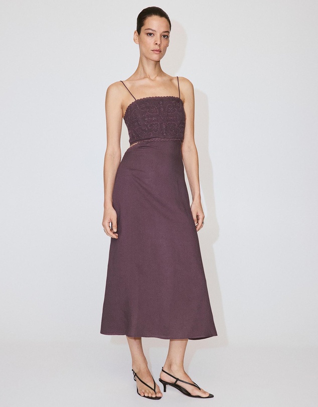 M.N.G - Beaded Embroidered Cut-Out Dress