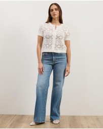 Atmos&Here - Hani Short Sleeve Open Knit Cardigan