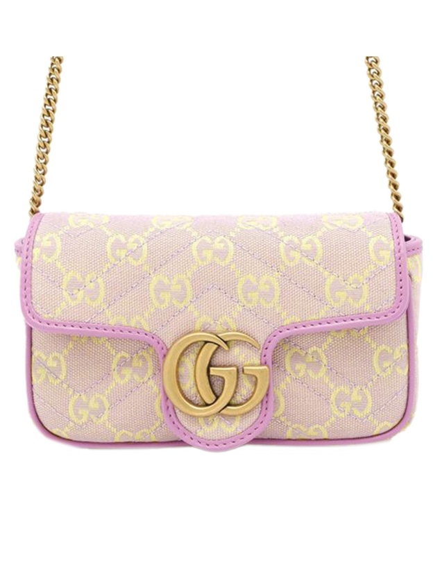 Pre-Loved by Azura Reborn - Pre-Loved Super Mini GG Marmont Matelasse Canvas Flap Crossbody